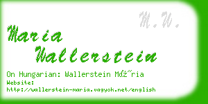 maria wallerstein business card